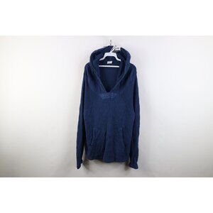 Vtg 90s Reebok Coogi Style Mens Medium Spell Out Textured Knit Hoodie Sweater